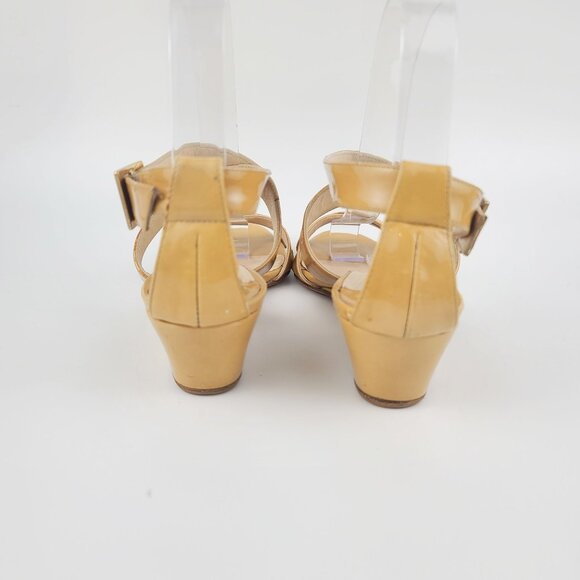 Jimmy Choo CHIARA Demi-Wedge Crisscross Sandal Nude Beige Size 37.5 - Picture 4 of 7